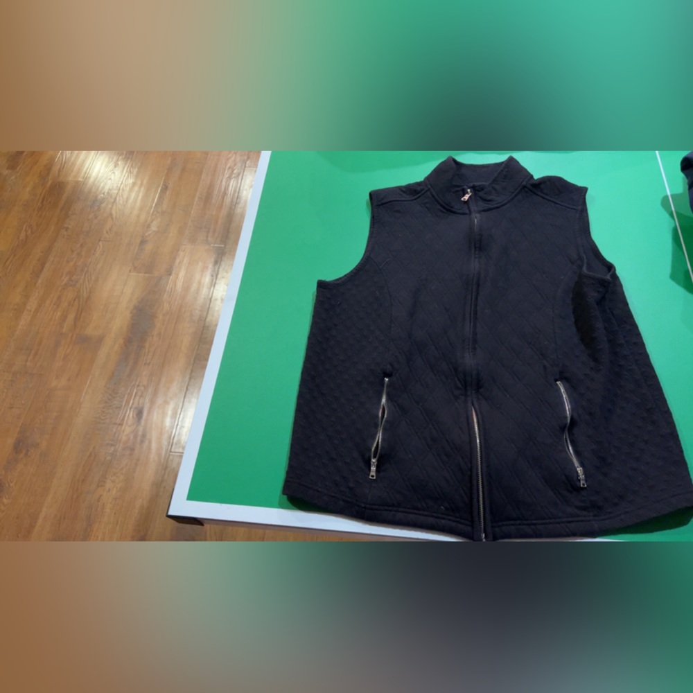 Black zip up vest